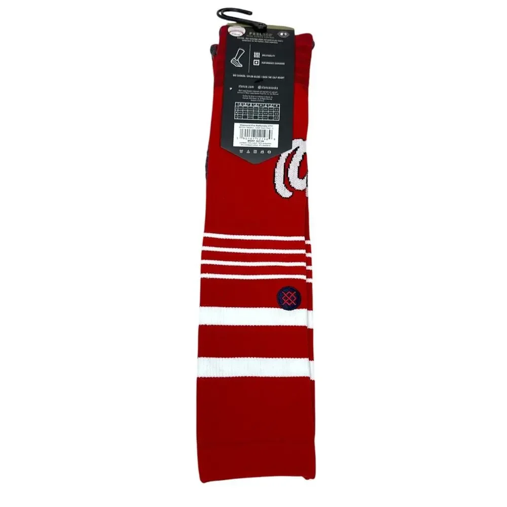 Stance MLB Washington Nationals Diamond Pro Over The Calf Height Socks Sz L 9-13